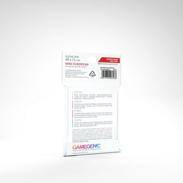 Gamegenic MATTE Sleeves: 46mm x 71mm (RUBY) - Image 2