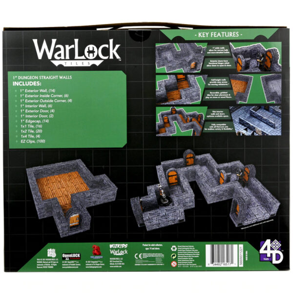 WarLock Tiles Expansion Pack - Dungeon Straight Walls - Image 3