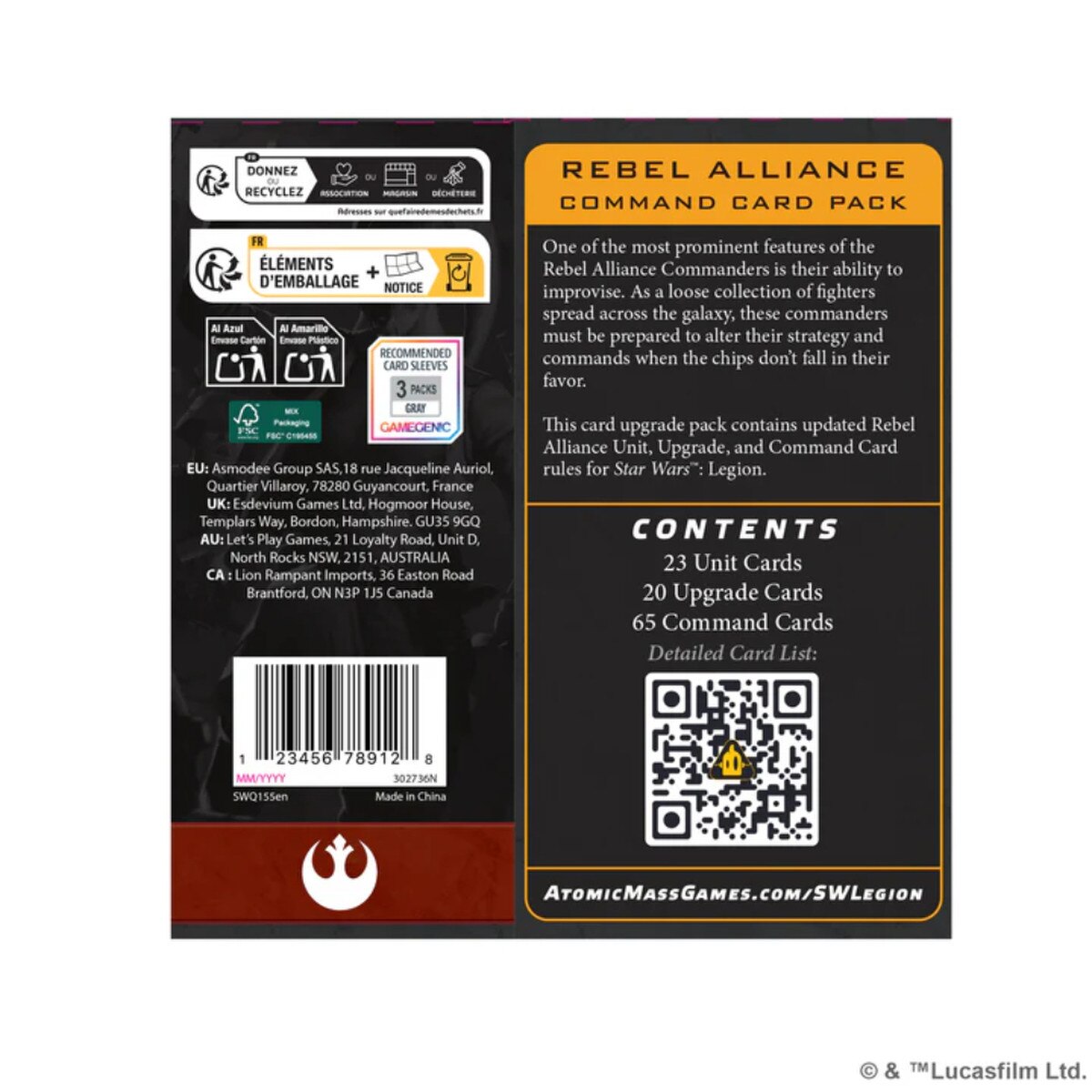Star Wars Legion - Rebel Alliance Command Card Pack - Image 2