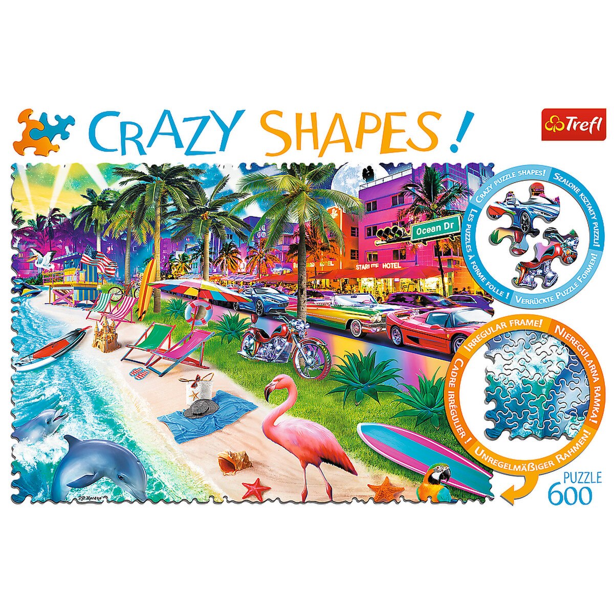Trefl 600pc Crazy Shapes - Miami Beach